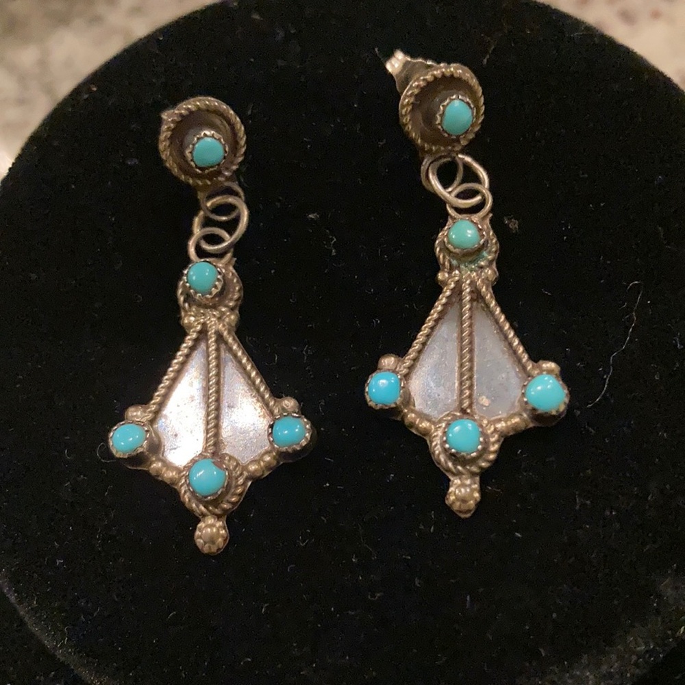 Old Pawn Silver & Turquoise earrings